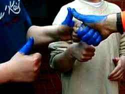 Blaue Hand