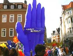 Blaue Hand